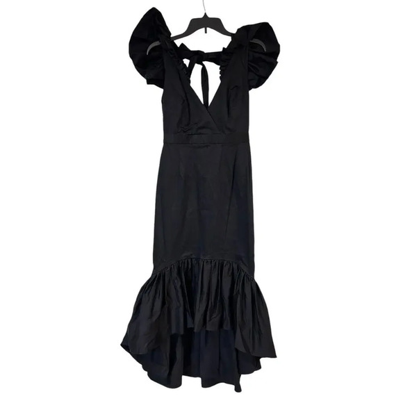 NWT Making The Cut Black Mermaid Dress XS Romantic Ruffle Flounce Runway Fashion - Picture 9 of 15